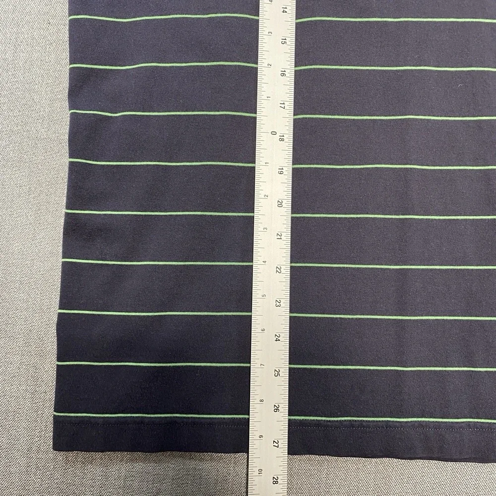 Brooks Brothers Men's Dark Blue with Green Stripes‎ Short Sleeve Polo Shirt XL